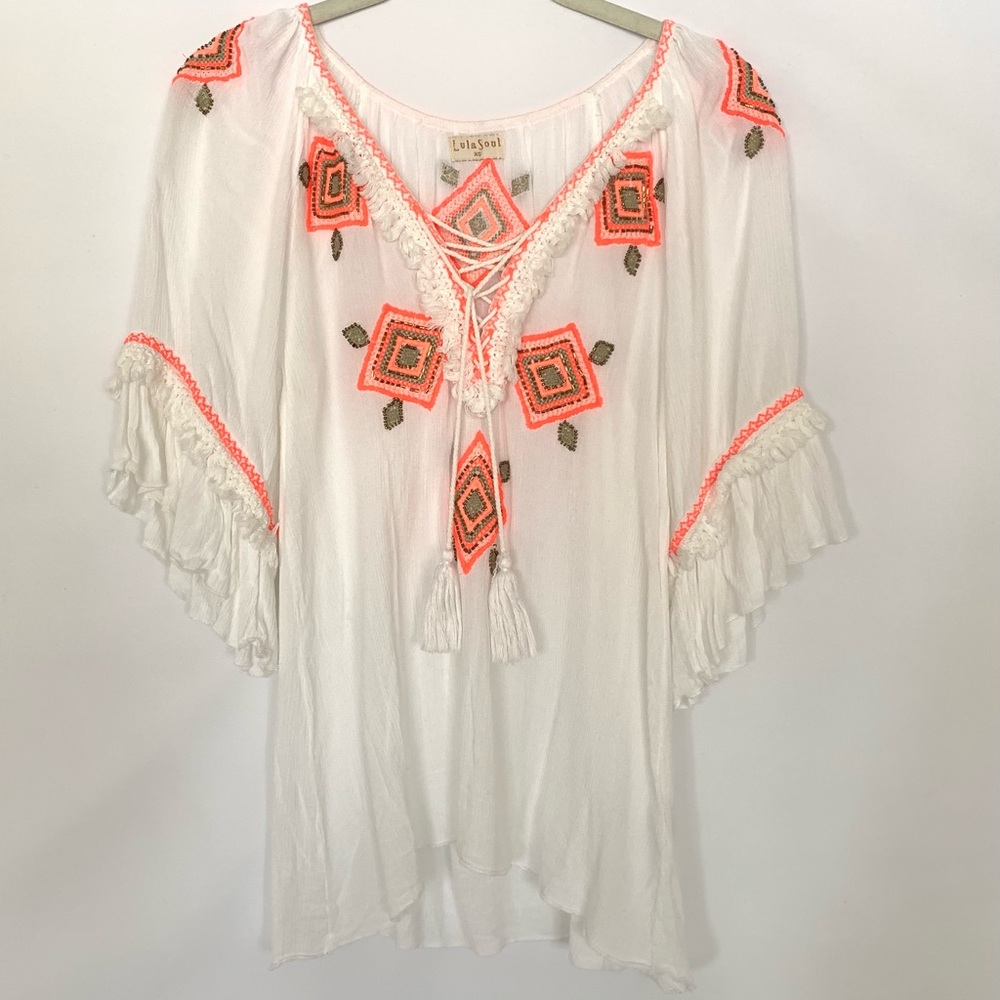 Lula Soul White Boho Top